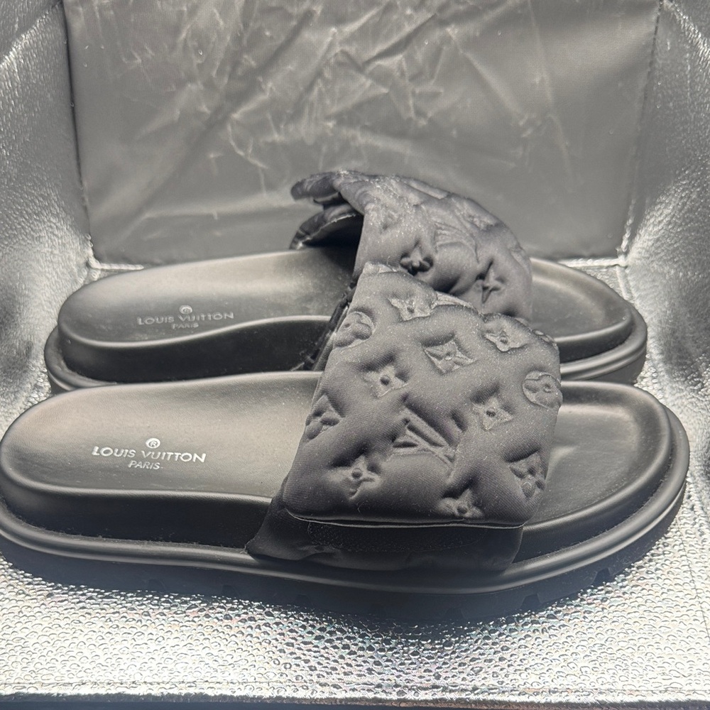 Louis Vuitton Monogram Black Slides
